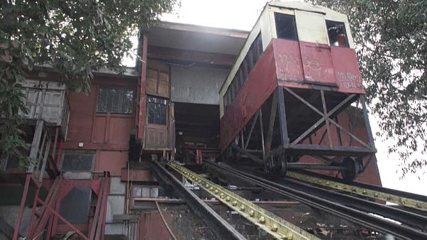 Uno de los ascensores parados por la pandemia de Valparaíso, Chile Uno de los ascensores parados por la pandemia de Valparaíso, Chile