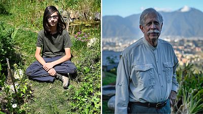 Teenage environmental campaigner Victor Noël and Venezuela's 80-year-old explorer Charles Brewer Teenage environmental campaigner Victor Noël and Venezuela's 80-year-old explorer Charles Brewer