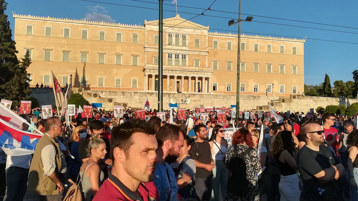 Διαδηλωτές στο κέντρο της Αθήνας 