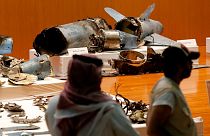 بقایای موشک‌های استفاده شده در حمله به تأسیسات نفتی آرامکو عربستان
