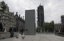 Abgeschottete Churchill-Statue in London