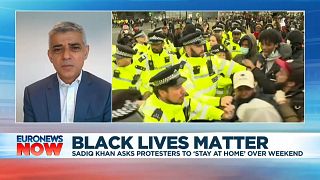 Mayor of London Sadiq Khan speaking to Euronews on Friday, June 12, 2020