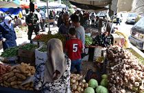 Piac Damaszkuszban 2020. május 16-án, a koronavírus-járvány idején