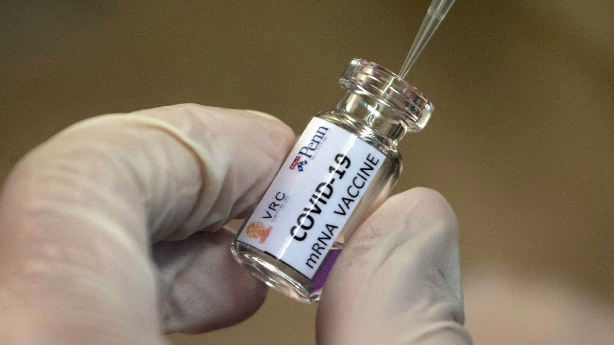 Extraction of a portion of a COVID-19 vaccine candidate during testing at the Chula Vaccine Research Center, run by Chulalongkorn University in Bangkok, Thailand, May 25, 2020