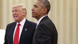 دونالد ترامپ و باراک اوباما شال ۲۰۱۶ در کاخ سفید