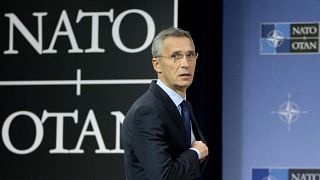 In this Nov. 7, 2017 file photo, NATO Secretary General Jens Stoltenberg arrives for a media conference at NATO headquarters in Brussels. 