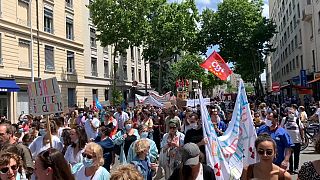 Protestas de los profesionales sanitarios franceses para pedir mejoras