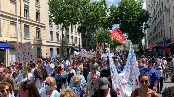 Protestas de los profesionales sanitarios franceses para pedir mejoras Protestas de los profesionales sanitarios franceses para pedir mejoras