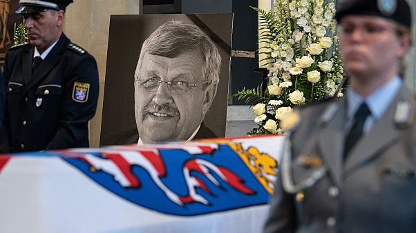 A meggyilkolt Walter Lübcke gyászszertartása A meggyilkolt Walter Lübcke gyászszertartása