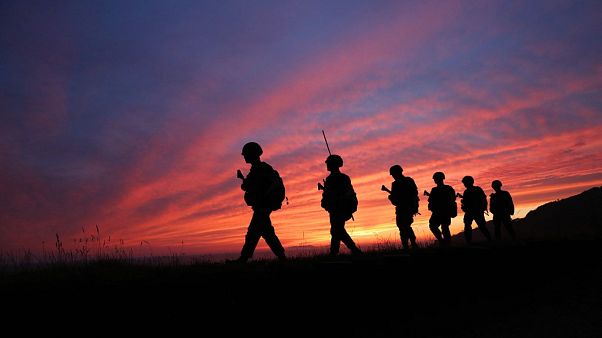 South Korean marines patrol during sunset on the South Korea-controlled island of Yeonpyeong near the 'northern limit line' sea boundary with North Korea on June 16, 2020 South Korean marines patrol during sunset on the South Korea-controlled island of Yeonpyeong near the 'northern limit line' sea boundary with North Korea on June 16, 2020