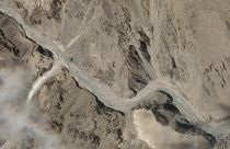 Esta foto de satélite muestra la zona del Valle de Galwan en la región de Ladakh, cerca de la Línea de Control Real entre India y China, el martes 16 de junio de 2020.