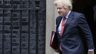 In this Wednesday, June 10, 2020 file photo, Britain's Prime Minister Boris Johnson leaves 10 Downing Street to attend the weekly session of PMQs in Parliament in London. 