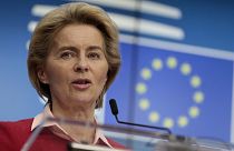 EU Commission president Ursula von der Leyen at EU budget summit in Brussels.