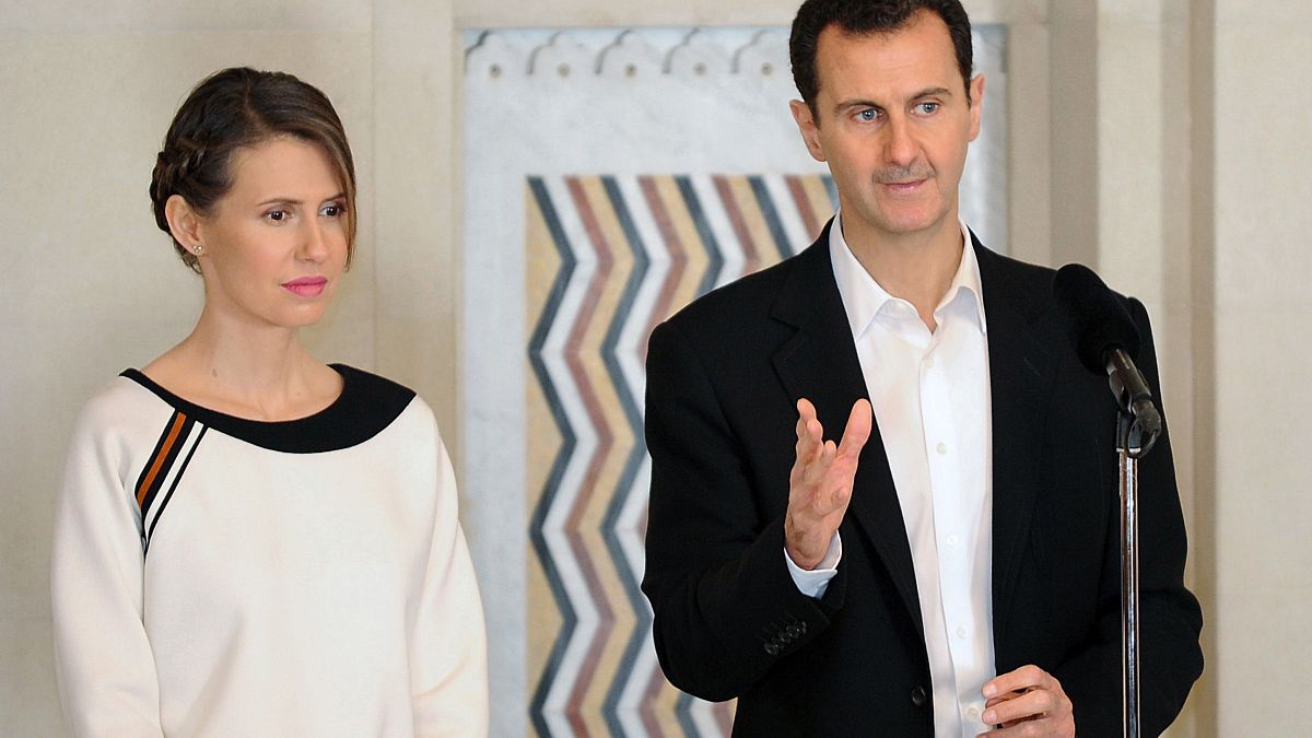 الرئيس السوري بشار الأسد وزوجته 