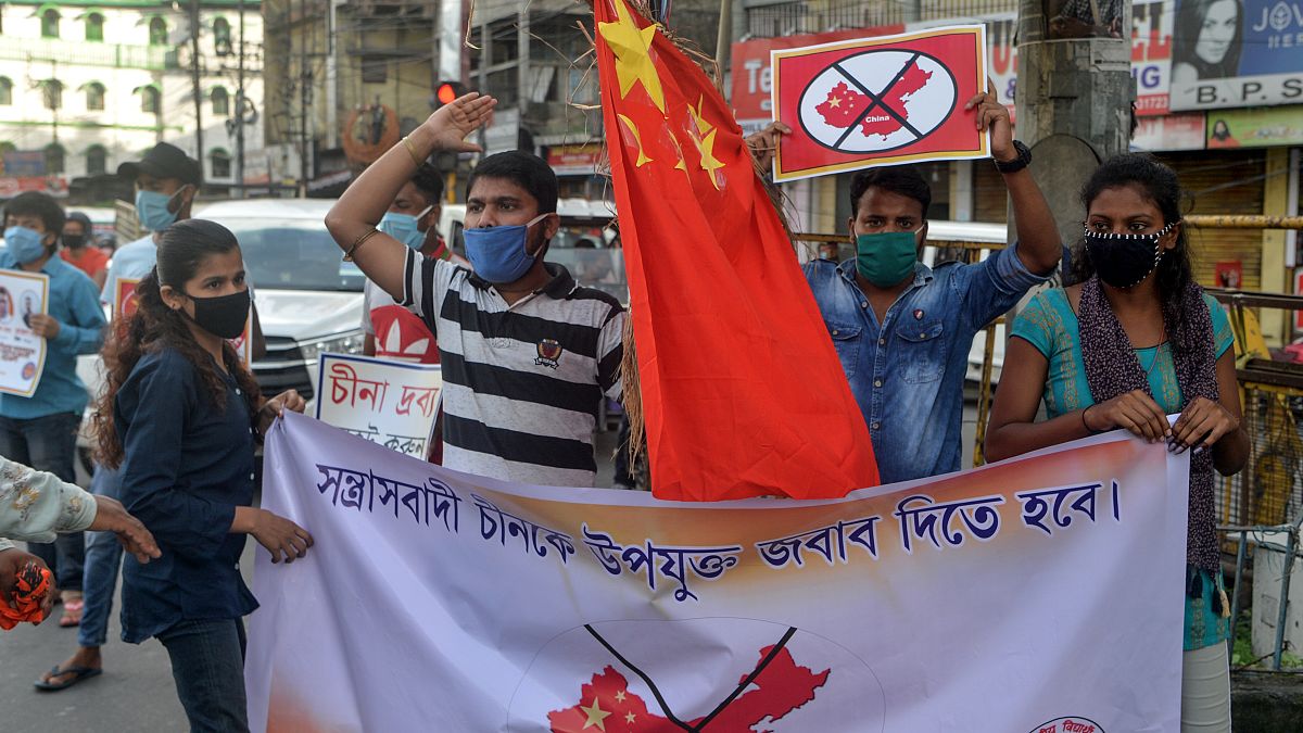 Indische Demonstranten rufen zum Boykott von Produkten aus China auf