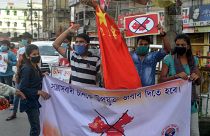 Indische Demonstranten rufen zum Boykott von Produkten aus China auf