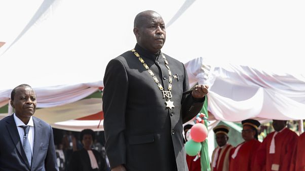 Le nouveau président du Burundi Evariste Ndayishimiye lors de son investiture Le nouveau président du Burundi Evariste Ndayishimiye lors de son investiture