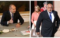 Bulgaristan Cumhurbaşkanı Rumen Radev (solda), Başbakan Boyko Borisov (sağda)
