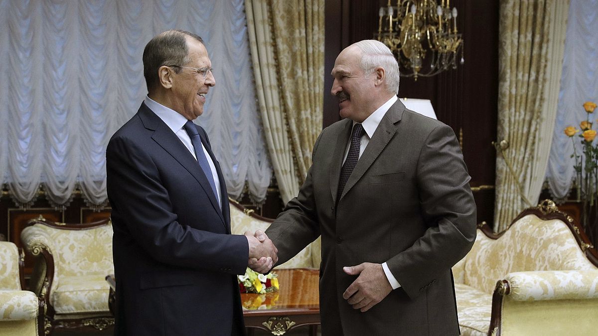 Глава МИД России Сергей Лавров и президент Беларуси Александр Лукашенко.