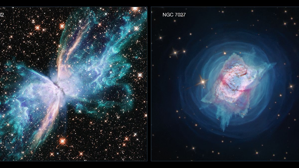 Hubble Uzay Teleskobunun fotoğrafını çektiği iki nebula