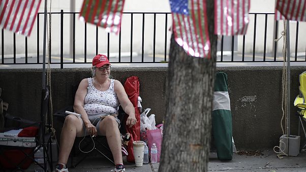 Trump-Anhängerin in Tulsa, Oklahoma Trump-Anhängerin in Tulsa, Oklahoma