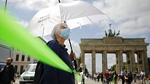 Grannies against the far-right protest ahead of local elections. 