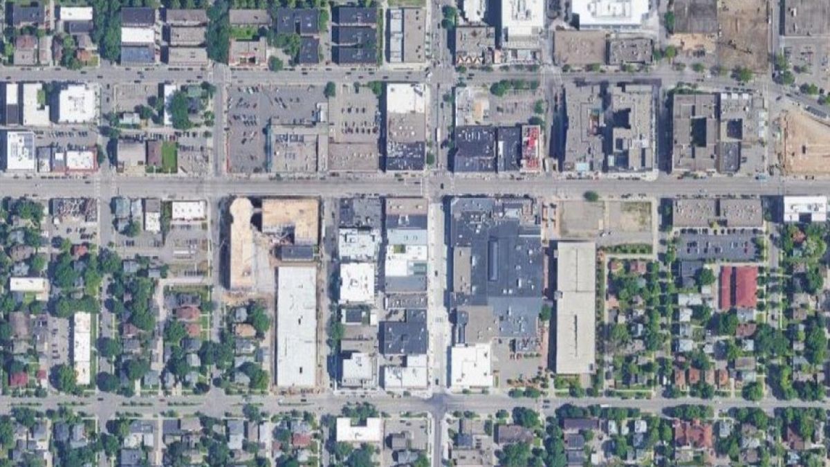 A satellite view of the Minneapolis Hennepin Avenue