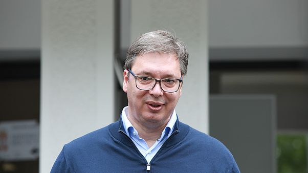 Sırp İlerleme Partisi (SNS) liderliğini de yürüten Cumhurbaşkanı Aleksandar Vucic Sırp İlerleme Partisi (SNS) liderliğini de yürüten Cumhurbaşkanı Aleksandar Vucic