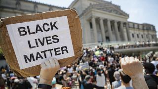 Демонстрация Black Lives Matter в Нью-Йорке.
