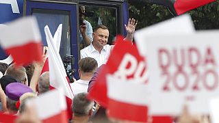 Andrzej Duda jelenlegi államfő kampányol