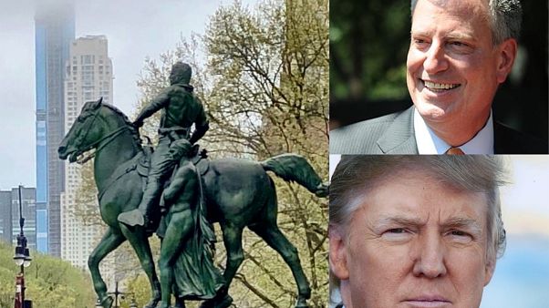 Bill de Blasio eltávolítaná Theodore Roosevelt szobrát, Donald Trump ellenzi Bill de Blasio eltávolítaná Theodore Roosevelt szobrát, Donald Trump ellenzi