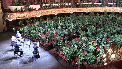 Concert for plants in the Barcelona Opera house