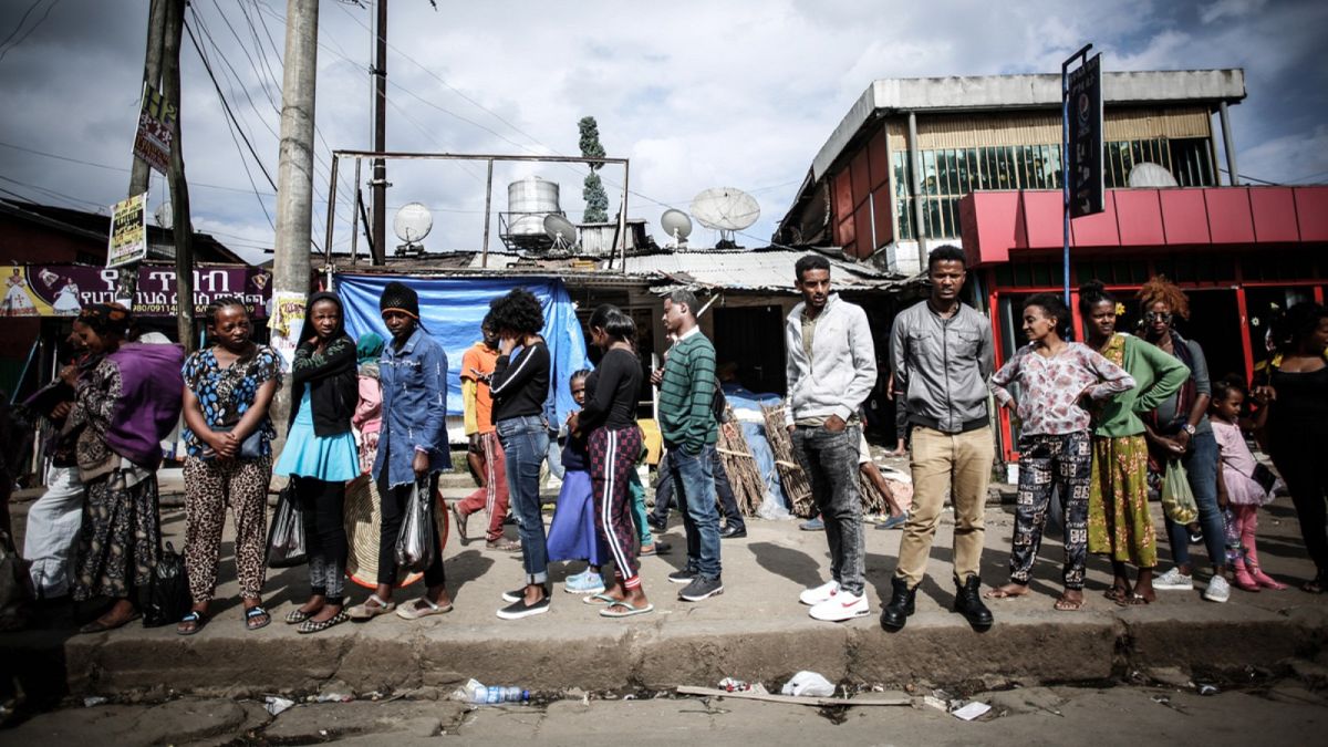 ضاحية مربط حيل المكتظة بالسكان في أديس أبابا 