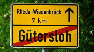 Panneau de la Ville de Gütersloh en Allemagne, le 23 juin 2020.