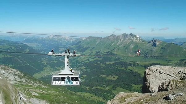 Freddy Nock lors de l'une de ces performances au Glacier 3000, le mardi 23 juin Freddy Nock lors de l'une de ces performances au Glacier 3000, le mardi 23 juin