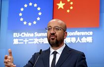 European Council President Charles Michel at the conclusion of an EU-China summit in Brussels.