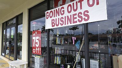a store with a "Going out of Business," sign is shown in North Miami Beach.