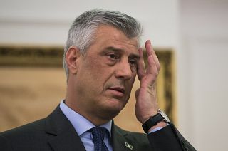 Hashim Thaci während einer Pressekonferenz in Pristina im Januar 2019.
