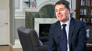 Ireland Finance minister Paschal Donohoe speaks with the Associated Press during an interview in Dublin, Thursday Jan. 30, 2020.