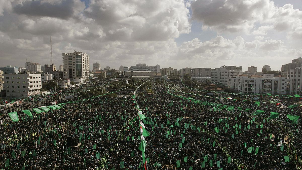 Gazze Şeridi'nde gösteri düzenleyen Hamas taraftarları (arşiv) 