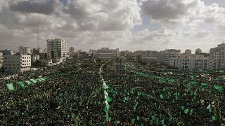 Gazze Şeridi'nde gösteri düzenleyen Hamas taraftarları (arşiv)