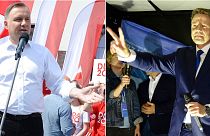 Poland President Andrzej Duda and opposition challenger Rafal Trzaskowski, who is Warsaw's mayor