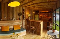 Eco pub in Devon, made of second-hand and recycled materials during lockdown