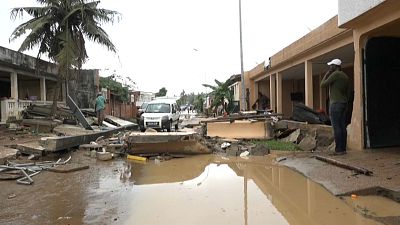 La ville d'Abidjan, en Côte d'Ivoire, inondée.