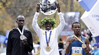 Geoffrey Kamworor a 2019-es New York-i maratonon első lett