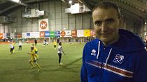 Iceland President Gudni Thorlacius Johannesson poses for a photo during a tournament in Kopavogur on the outskirts of Reykjavik.