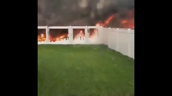 حريق في مدينة ليهي في ولاية يوتا الأمريكية حريق في مدينة ليهي في ولاية يوتا الأمريكية