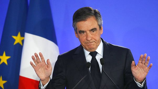 Francois Fillon addresses supporters in Paris