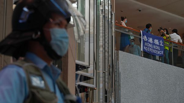 Tiltakozók Hongkongban Tiltakozók Hongkongban