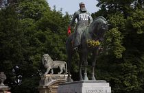 Eine Statue des Kolonisators Leopold II.